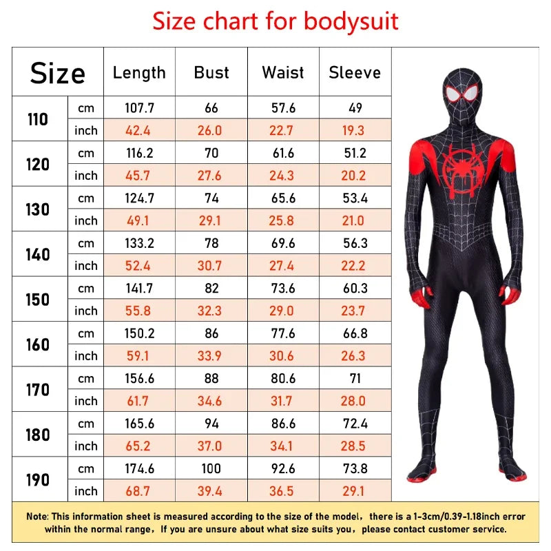 BEAST KINGDOM Spider Miles Morales Cosplay Halloween Jacket Bodysuit Mask Party Costume Suits Spider Miles Fantasy for Unisex
