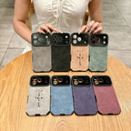 Microfiber Leather phone case for iphone 17 16 15 14 plus 13 12 11 pro max 16E AIR cover Luxury funda hip-hop streetwear cases