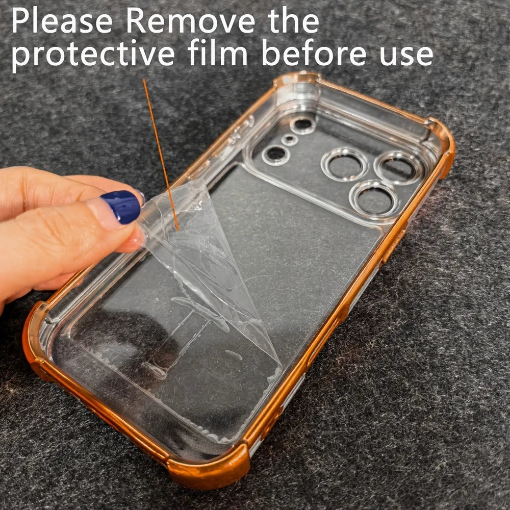 Luxury Buffer Impact Shockproof Plating Transparent Phone Case For iPhone 18 17 16 15 14 13 12 11 Pro Max 16Plus Air Clear Cover