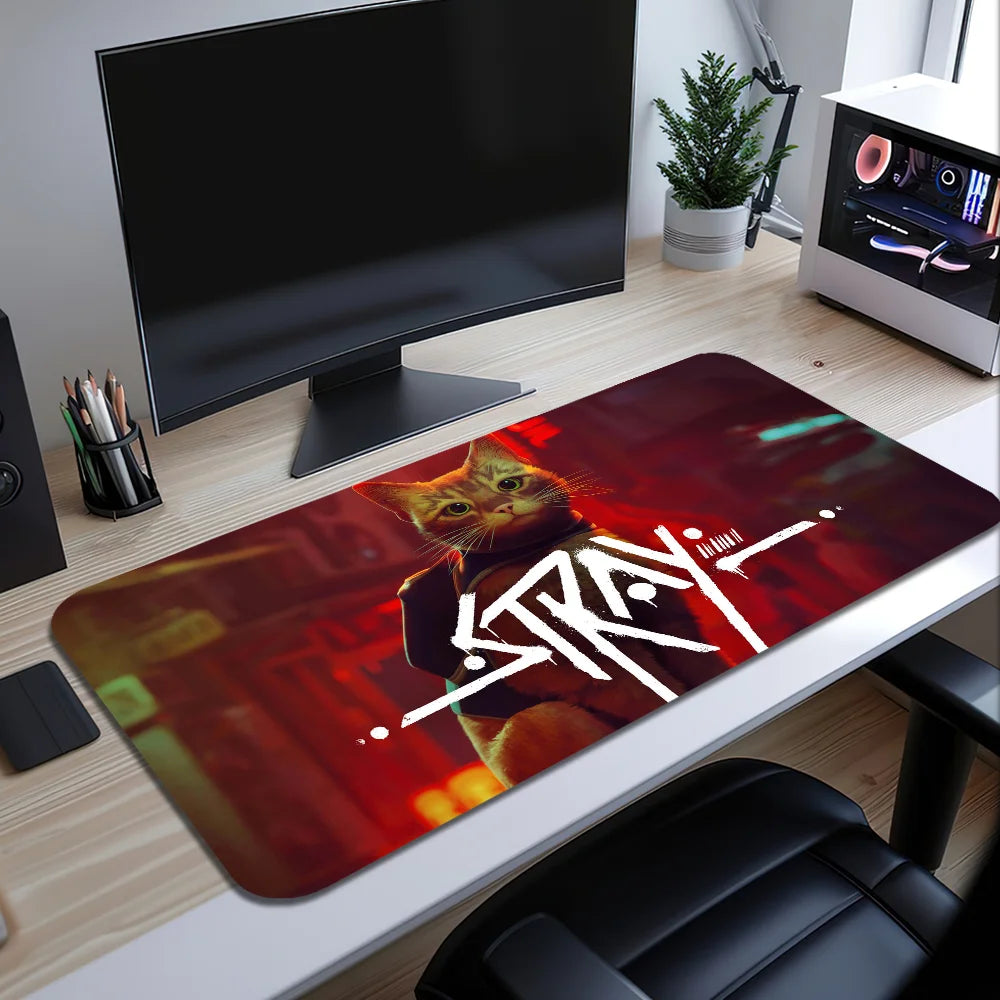 Game S-Stray Cat S Mouse Pad Large Desk Mat Keyboard Ergonomic Office Rubber Game PC Non-slip Anti-fray Home Custom Best Price