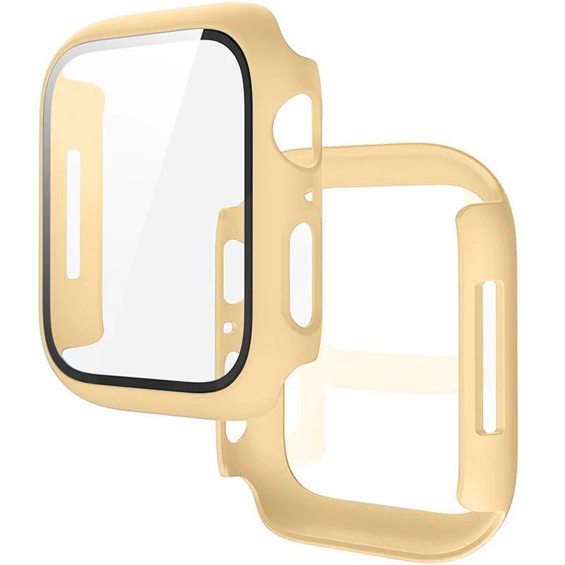 Tempered Glass+Cover For Apple Watch 11 10 9 8 7 46mm 42mm PC Bumper Screen Protector Case iWatch Series 7 6 5 4 SE3 44 40 45mm