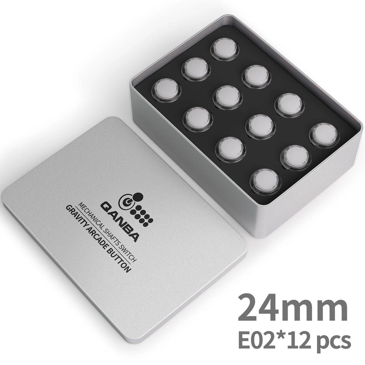 Qanba Gravity KS Mechanical Shafts Silent Pushbutton 24mm/30mm Arcade Button Snap-in (Boxed)