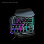 Ergonomic 35-Key Gaming Keyboard with RGB Lighting USB Powered One-Handed Design Thin Film Keys for Enhanced Gaming Experience