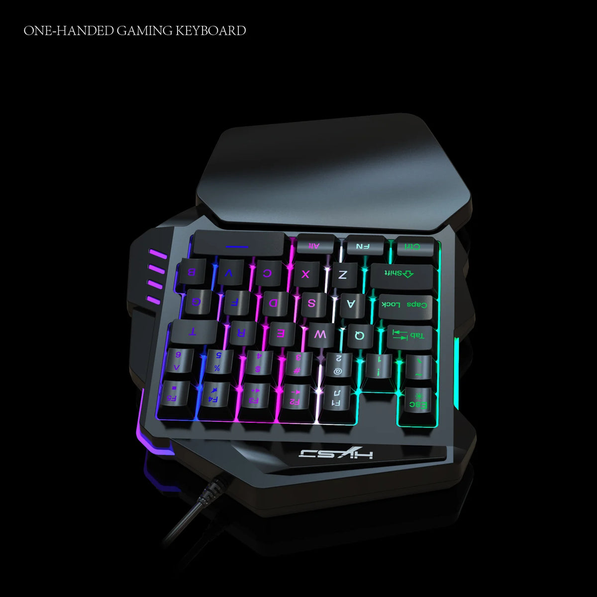 Ergonomic 35-Key Gaming Keyboard with RGB Lighting USB Powered One-Handed Design Thin Film Keys for Enhanced Gaming Experience