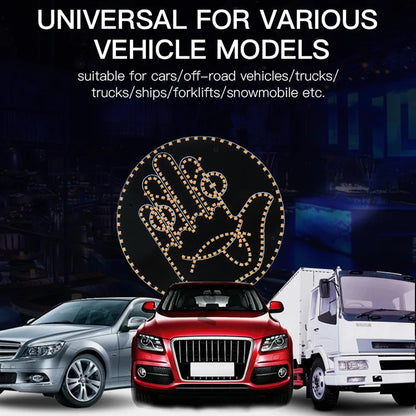 Car Gesture LED Light – Funny Road Rage Expression Lamp with Remote