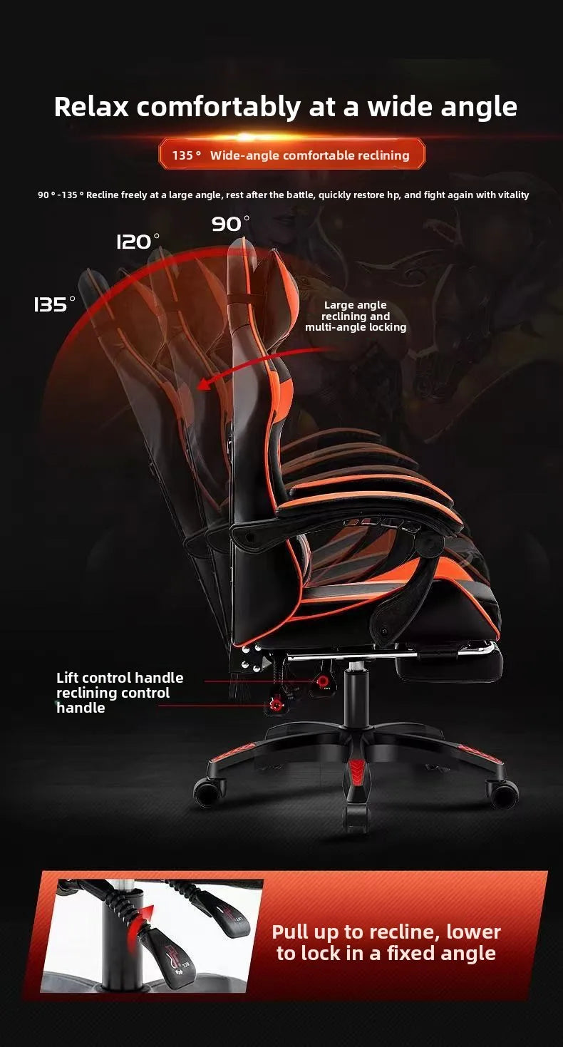 Computer Chair Comfortable Gaming Chair Long Hours Sitting Reclining Headrest and Lumbar Support for Home Office Furniture