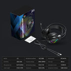 Acinaci J11 Gaming Headset for PS4 PC Xbox One PS5 Switch via 3.5mm Audio Jack, with Mic, LED Light