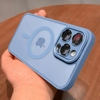 Magnetic Luxury Lens Protector Matte Translucent Case For iPhone 17 18 16 15 14 13 12 Pro Max For Magsafe Wireless Charger Cover