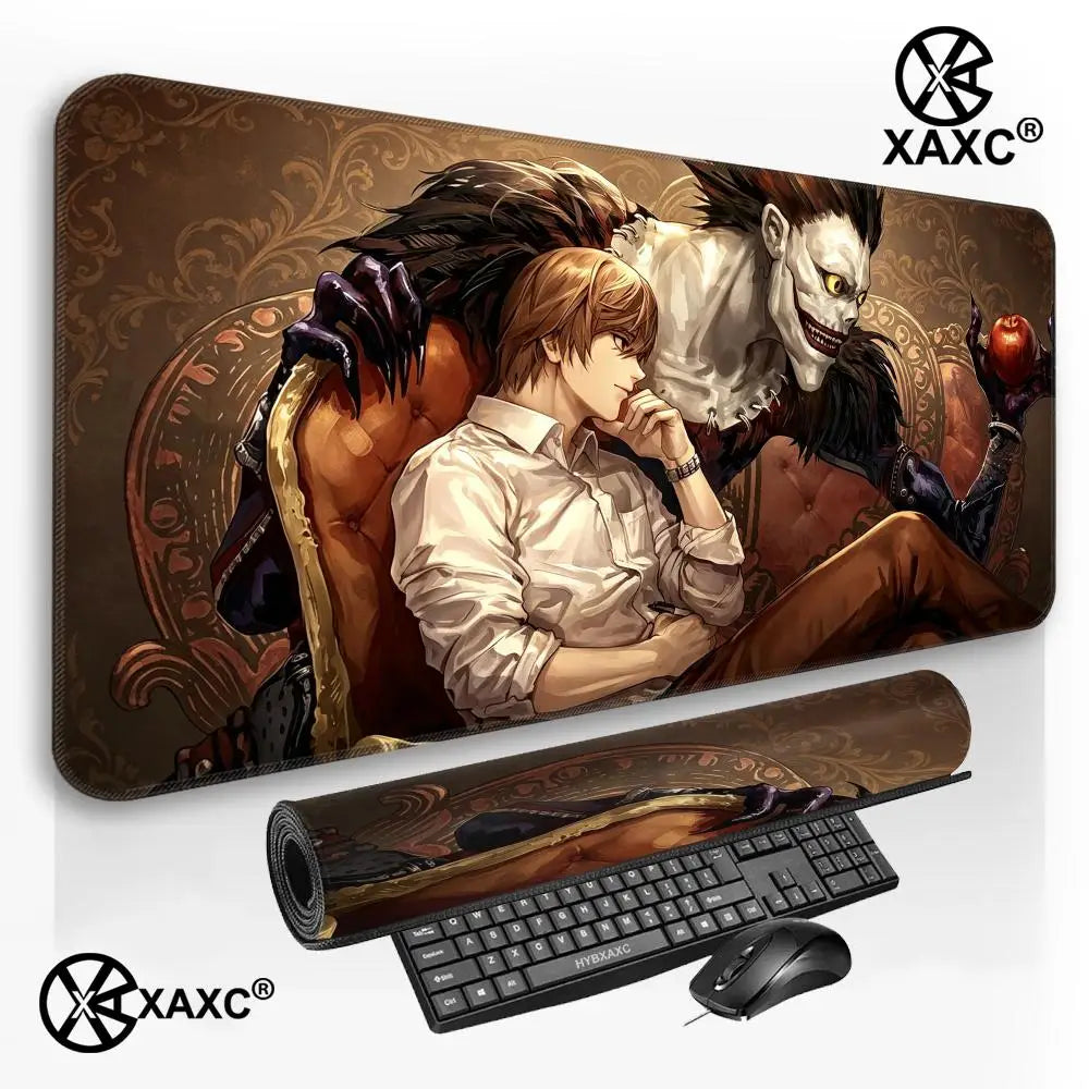 Anime D-Death Note Mouse Pad Large Keyboard Light Yagami Mouse Desk Pad XXL Non-Slip Rubber Gaming Pad Laptop Mouse Carpet XAXC