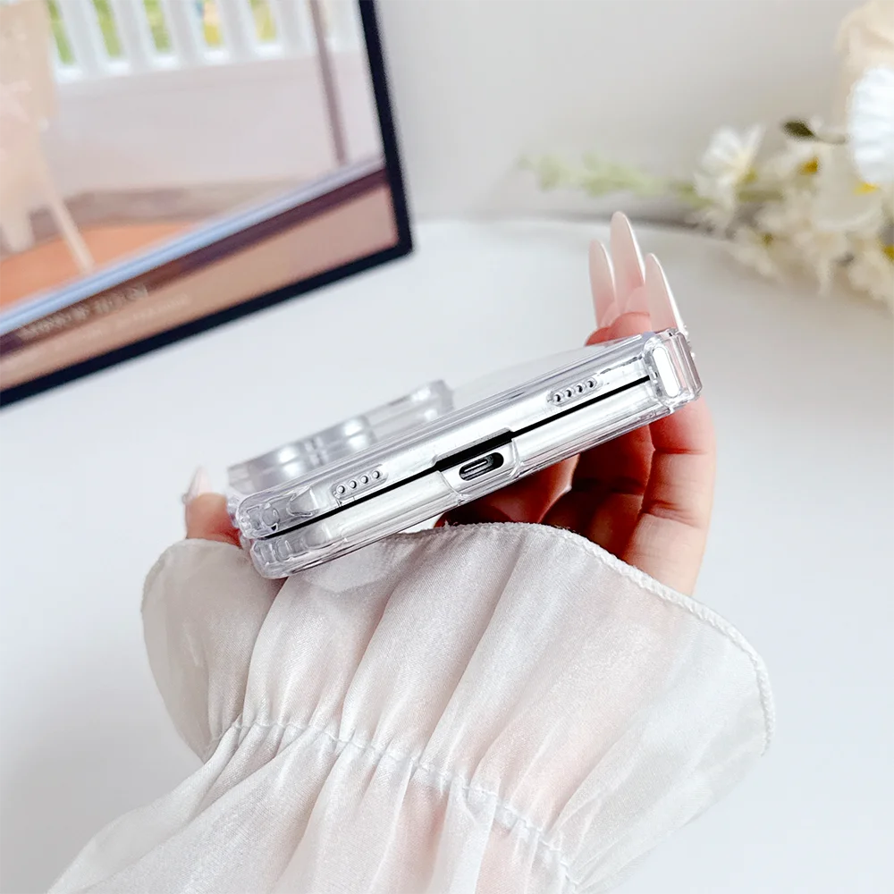 Luxury Clear Shockp Magnetic Wireless Charging Phone Case For iPhone Duo 18 Duo 18 Ultra Hinge Magsafe PC Hard Protect Cover