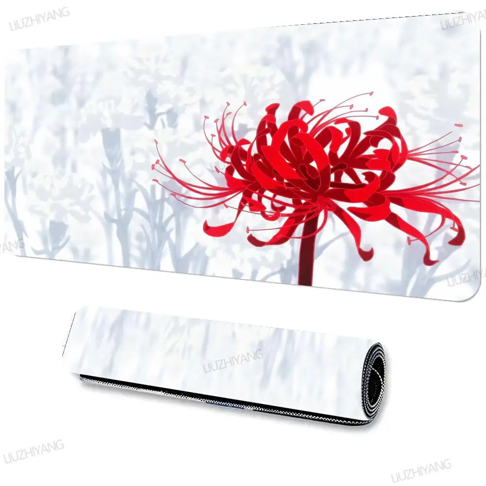 Accessories Long Mousepad Red Spider Lily Mouse Pad XXL Desktop Keyboard Table Pads Large Game Rubber Anti-slip DeskMat Computer