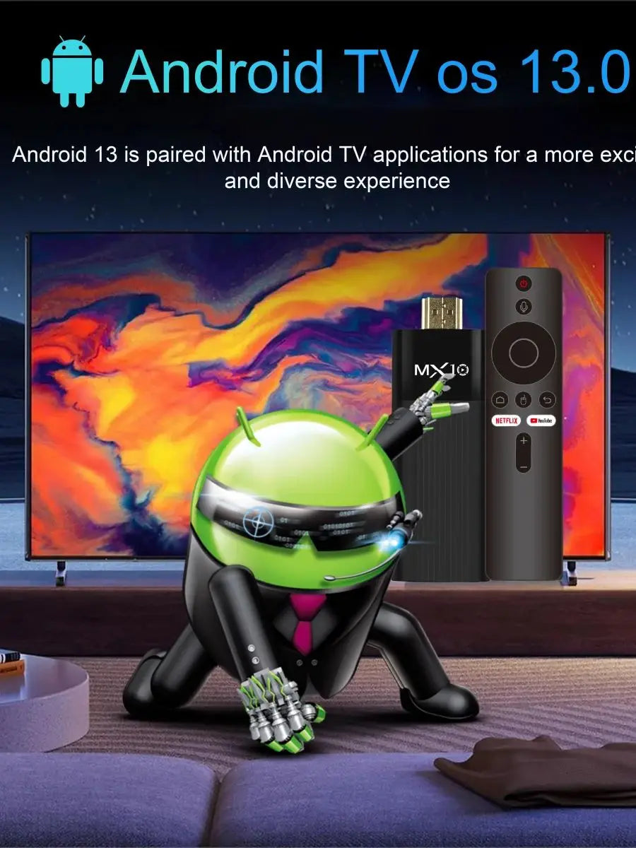 Ultra HD 4K Android TV Stick MX10-F3 Stick Mini Home TV Stick H313 Quad Core Support 2.4/5G Dual Wifi 2GB RAM 16GB ROM
