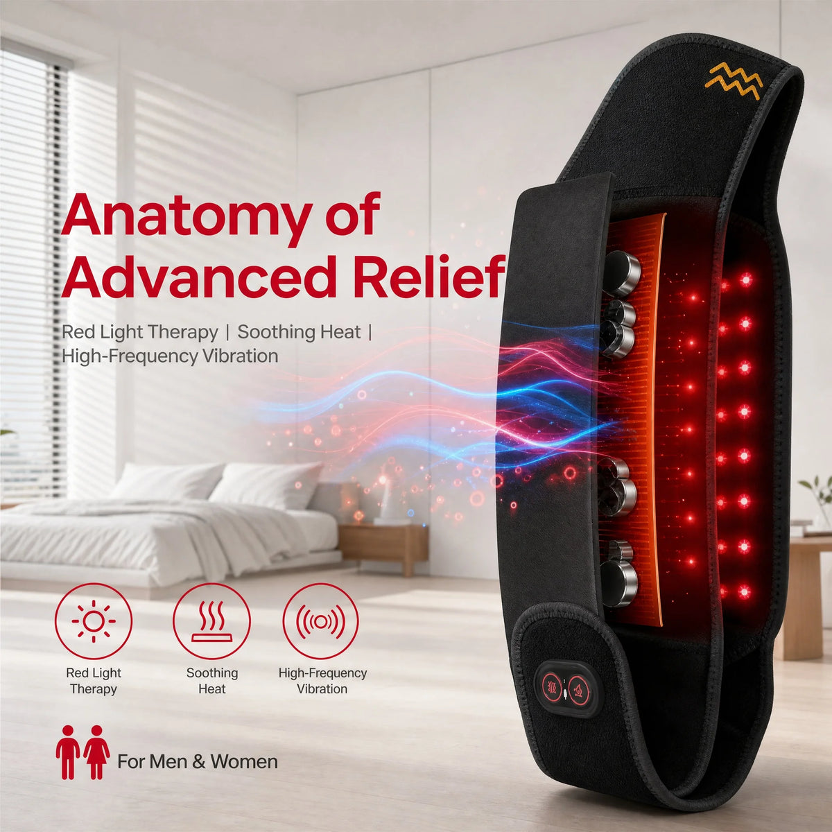 Electric 660-850nm Red Light Heating Neck Belt Neck Pain Relief Anti-fatigue Neck Vibration Massage Pad