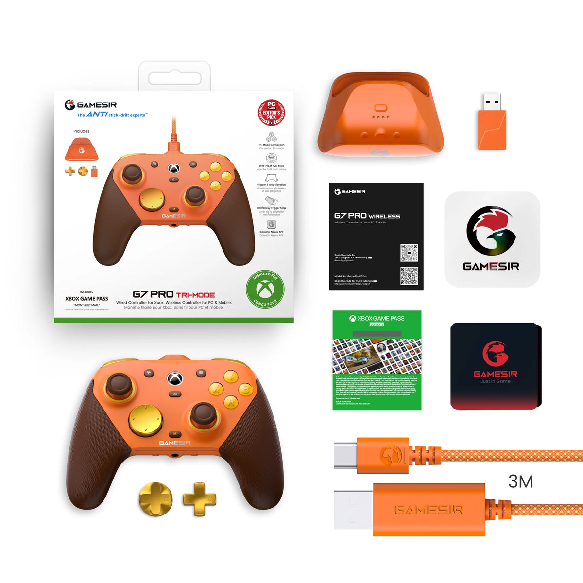 GameSir G7 Pro Xbox Series X|S Controller - TMR Sticks, Hall Effect Triggers, 1000Hz Polling, 6-Axis Gyro, Charging Station