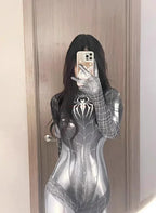Halloween Cosplay Costume For Spider Women Superhero Costume Black Cat Tight 3d Printing Jumpuit Bodysuit Toys Christmas Gift