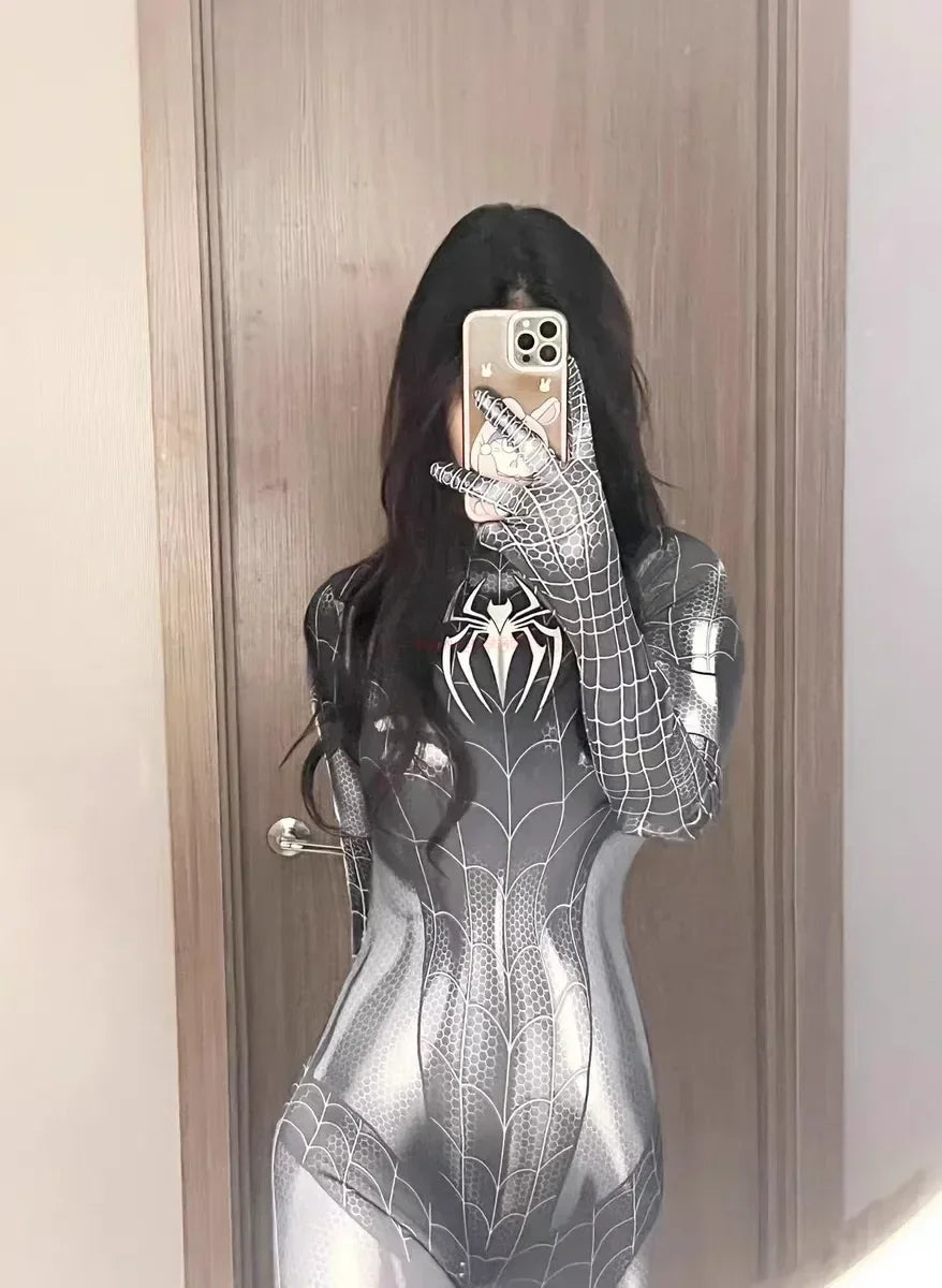 Halloween Cosplay Costume For Spider Women Superhero Costume Black Cat Tight 3d Printing Jumpuit Bodysuit Toys Christmas Gift