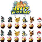 PokeMoned Theme Party Favors Slap Bracelets Stickers Keychain Party Gifts Goodie Bag Stuffers Fillers Birthday Party Decorations