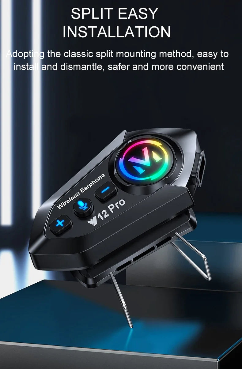 Y20 Pro Motorcycle Helmet Headset Bluetooth 500M Intercom FM Radio Hands-free Call Waterproof Mixing Music Sharing Interphone