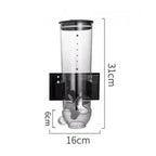 Kitchen Storage Food Organizer Wall Mounted Dry Food Cereal Dispenser Snack Grain Plastic Storage Container Box Rack for Home
