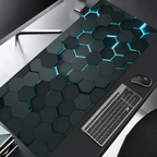 Large Gaming Mouse Pad 90x40 Red Blue Gradient Design Non-Slip Rubber Sewn Edge Gaming Desk Mat Keyboard Gamers and Office Work