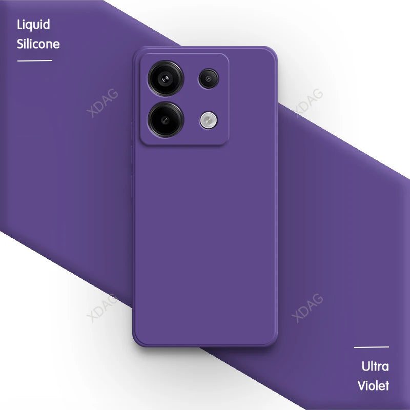 Original Square Liquid Silicone Phone Case for Xiaomi Poco X6 PocoX6 Pro 5G Lens Protection Soft Couples Cover Thin Fundas Coque