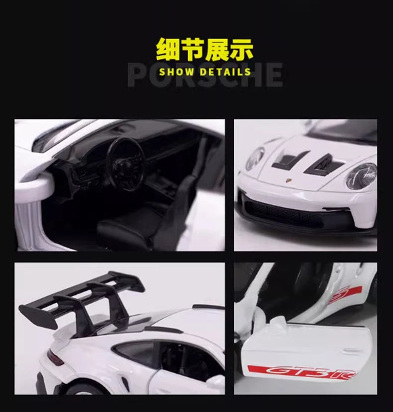 1:36 Porsche 911 992 GT3 RS Alloy Track Racing Car Model Diecast Metal Sports Car Model High Simulation Collection Kids Toy Gift