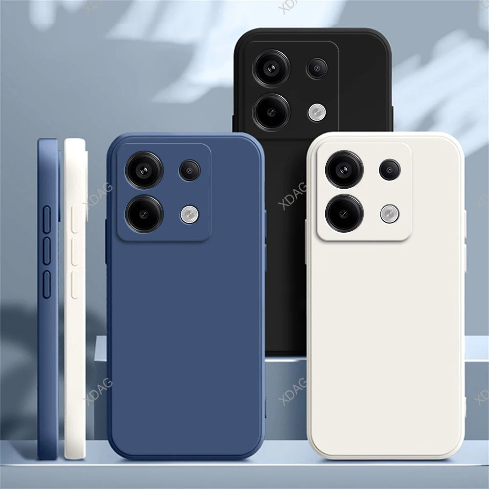 Original Square Liquid Silicone Phone Case for Xiaomi Poco X6 PocoX6 Pro 5G Lens Protection Soft Couples Cover Thin Fundas Coque