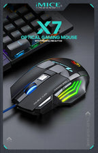 4-Keys Gaming Wired Optical Mouse RGB Backlit 3200DPI Adjustable Ergonomic Design Gamer Mouse For PC Computer Laptop Tablet
