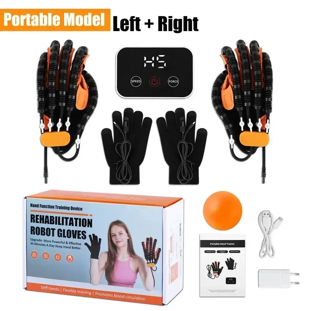 Left & Right Rehabilitation Robot Gloves Hand Massage Device for Stroke Hemiplegia Hand Function Recovery Finger Workout Trainer