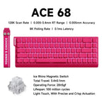 MCHOSE ACE 68 Magnetic Switch Gaming Keyboard Hall Effect Rapid Trigger Programmable RGB 8K Hz DKS/MT/TGL/RS/SOCD Keyboard ﻿