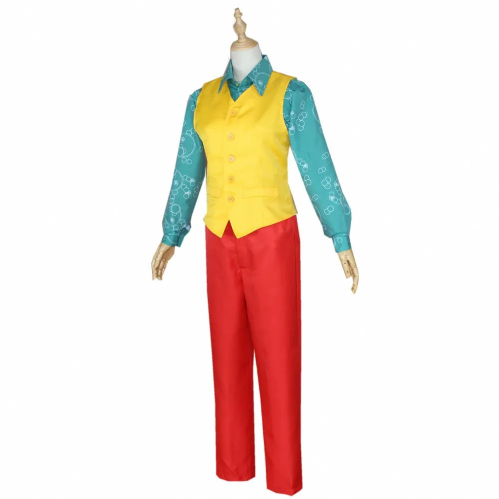 Joker Cosplay Costume Set - Joaquin Phoenix Arthur Fleck Clown Red Dipped Outfit with Green Wig - Personalized Uniform Ensemble
