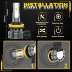 BMTxms 2Pcs 60W 12000LM Canbus H8 H11 9005 9006 Car LED Light Fog Light H9 HB3 HB4 9145 H10 LED Fog Lamp 6500K 3000K 12V Diode