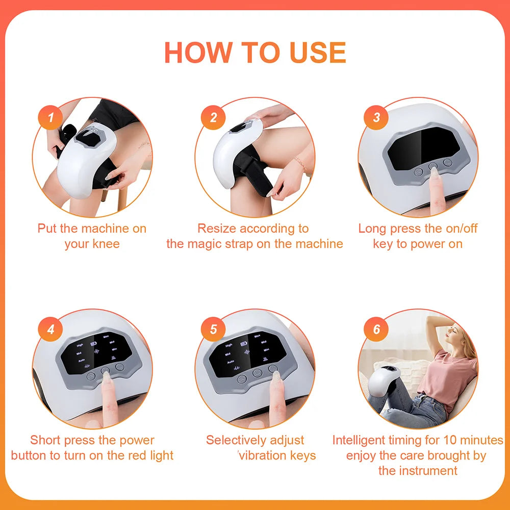 Wireless Smart Knee Massager Vibration Air Pressure Kneading Knee Massage Machine Electric Elbow Shoulder Knee masajeador
