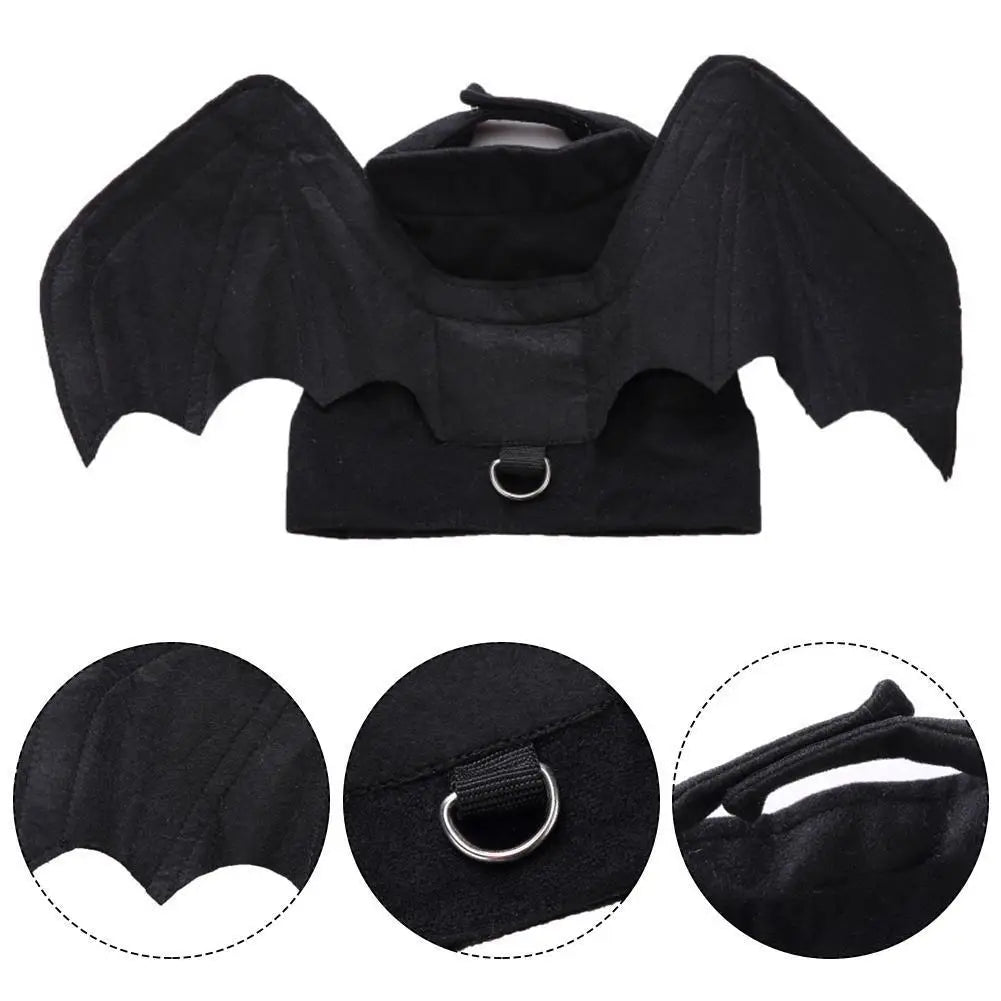 -Halloween Pet Costume - Cute Black Bat Wings Harness Costume For Cats And Dogs, Halloween Party Cosplay, Pet Supplies