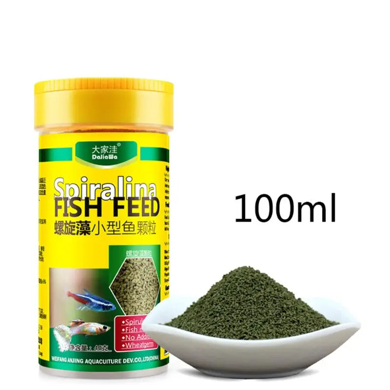 NEW Fish Food Pellets Small Ornamental Fish Growth Mini Pellet Balanced Diet High Protein Spirulina Color Enhanced Formula