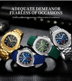 NIBOSI Luxury Men‘s Watches Business Waterproof Male Clock Luminous Silicone Band Date Square Quartz Man Watches Reloj Hombre