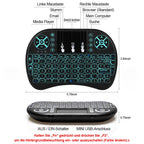 2.4G Air Mouse with Touchpad Keyboard i8 Arabic French Spanish Russian Backlit Mini Wireless Keyboard for PC Android TV Box