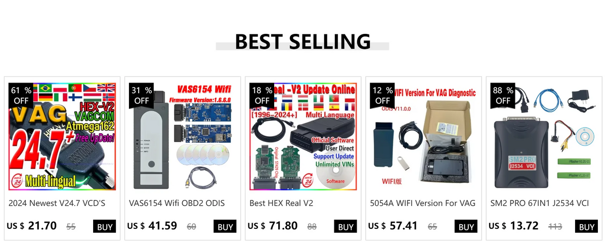 2026 Newest V26.9 VCD'S V25.3 VAG/COMScanner Tools Atmega162 Scanne Diagnostic Cable HEX V2 OBD Tools FOR V-W/AU-DI/Skoda/Seat