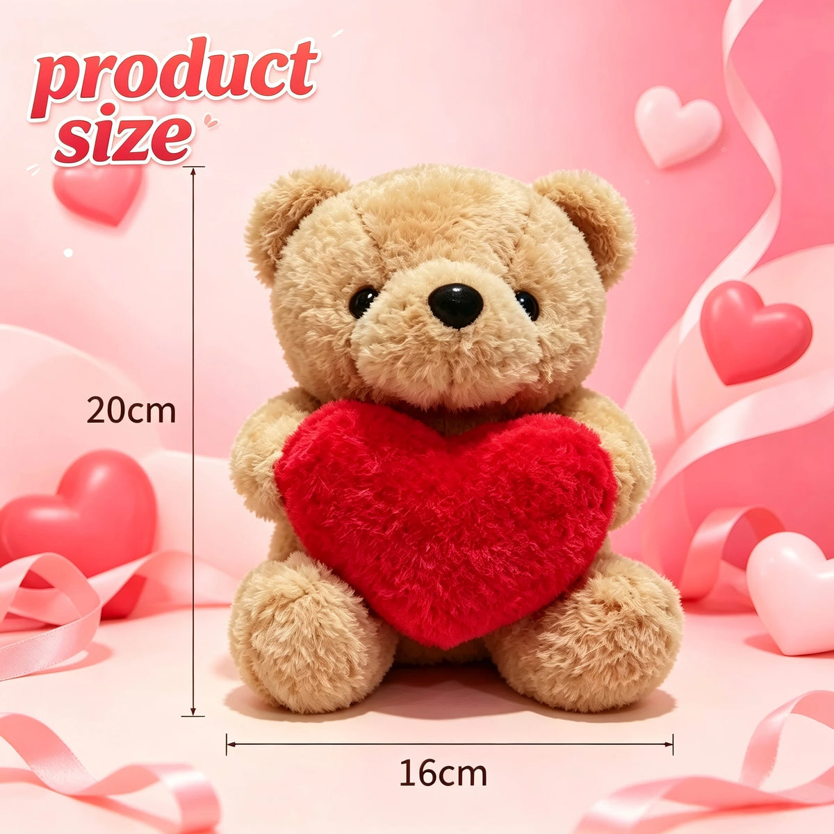 Teddy Bear With Heart Plush Cuddly Stuffed Bear Gifts Holding Heart for Valentine's Day Wedding Gift Giving Romantic Love Toys