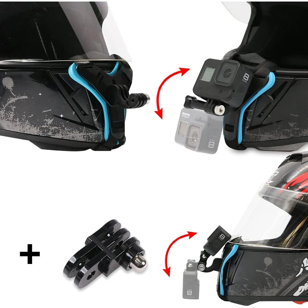 Motorcycle Helmet Chin Strap Mount for GoPro Hero 13 12 11 10 9 8 DJI Osmo Insta360 SJCAM SJ4000 AKASO Action Camera Accessories