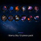 USB Starry Sky Projector Lamp 360° Rotatable Flexible Hose Planet Galaxy Projection Light with 17/12 Pcs Film Slides Bedroom