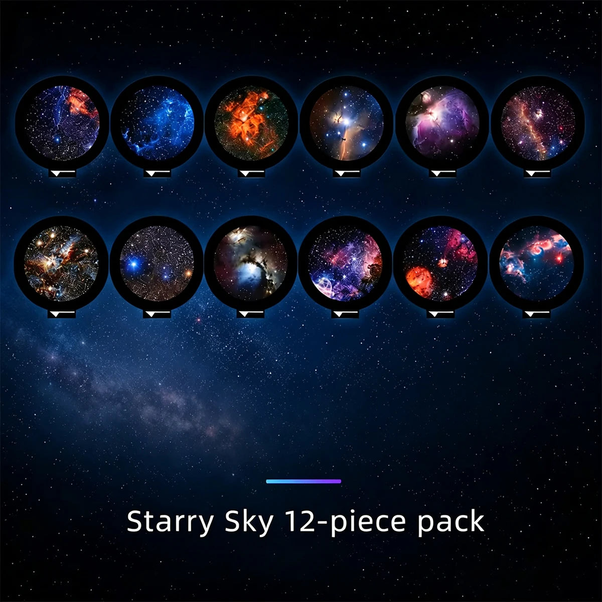 USB Starry Sky Projector Lamp 360° Rotatable Flexible Hose Planet Galaxy Projection Light with 17/12 Pcs Film Slides Bedroom