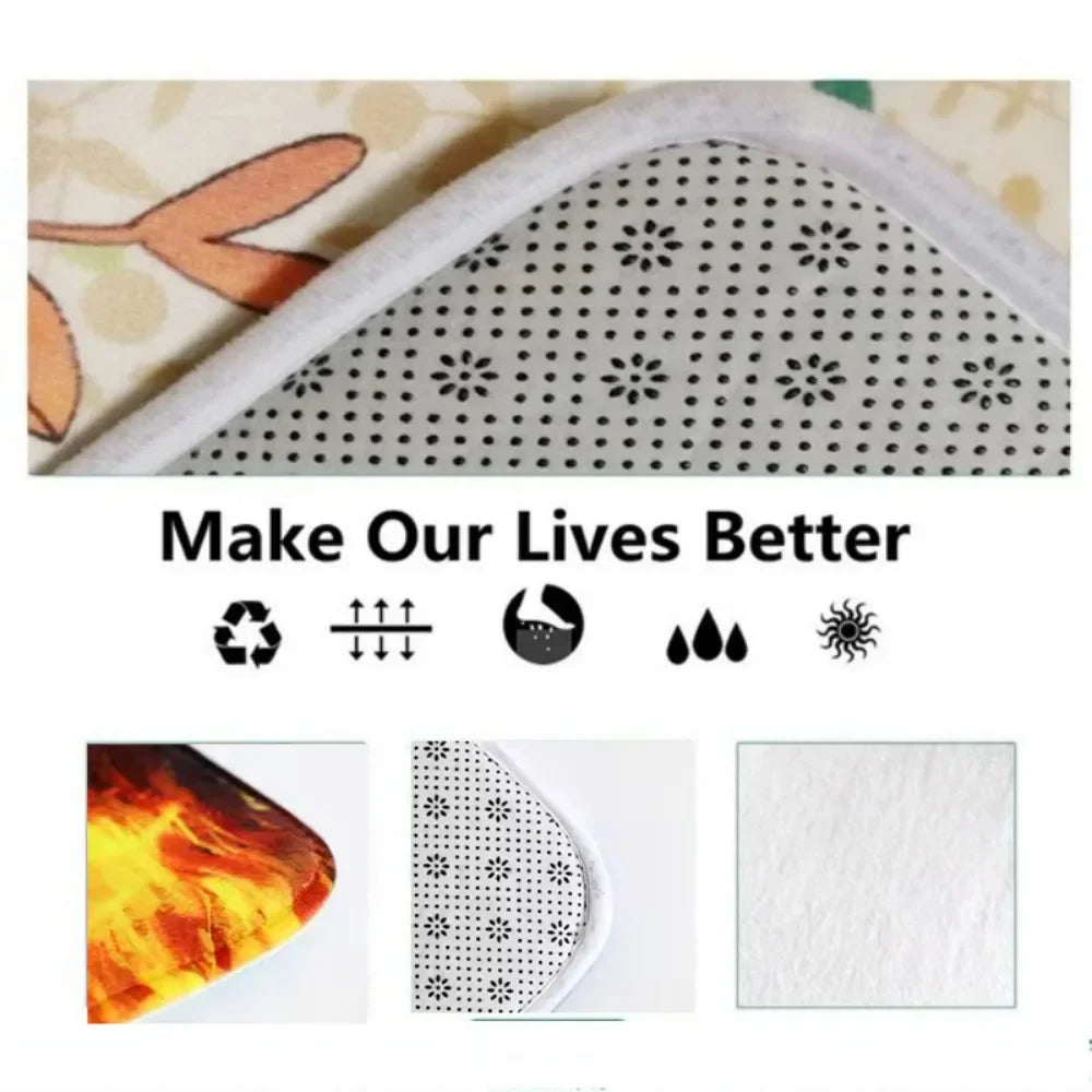Vikama Non Slip Flannel Kitchen Floor Mat for Entryway and Hallway Home Decor