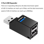 1Pcs USB 3.0 Adapter HUB Mini Splitter Box 1 to 3 Ports High Hi-Speed USB 2.0 Extender  For PC Laptop U Disk Card Reader