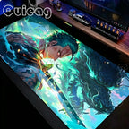 XXL Large Anti-Slip Rubber Mouse Mat One Piece Roronoa Zoro Gaming Mouse Pad Stitched Edge Desk Mat for PC Gamer Keyboard Laptop