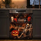 Halloween Dishwasher Magnet Cover Waterproof Appliance Magnetic Panel Reusable Kitchen Decor for Fridge Washer Door
