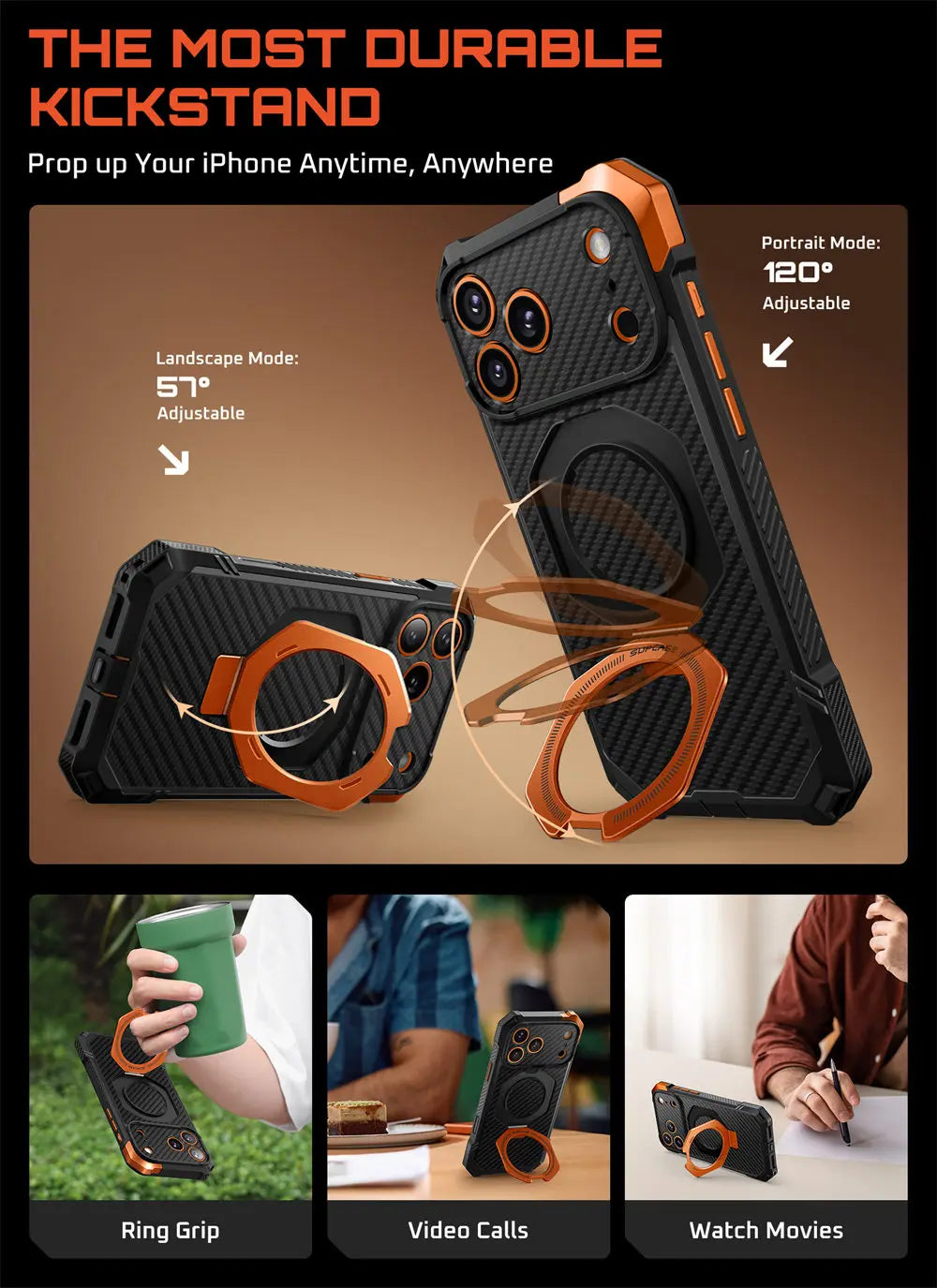 UB Grip For iPhone 18 Pro Max /For iPhone 17 Pro Max Case SUPCASE Compatible with MagSafe Heavy Duty Rugged Magnetic Phone Case
