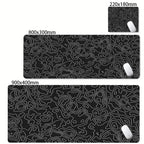 CIFBUY Large Gaming Mouse Pad Black White Strata Abstract Design Non-Slip Office Desk Mat Lock Stitched Edge for Computer Keyboa