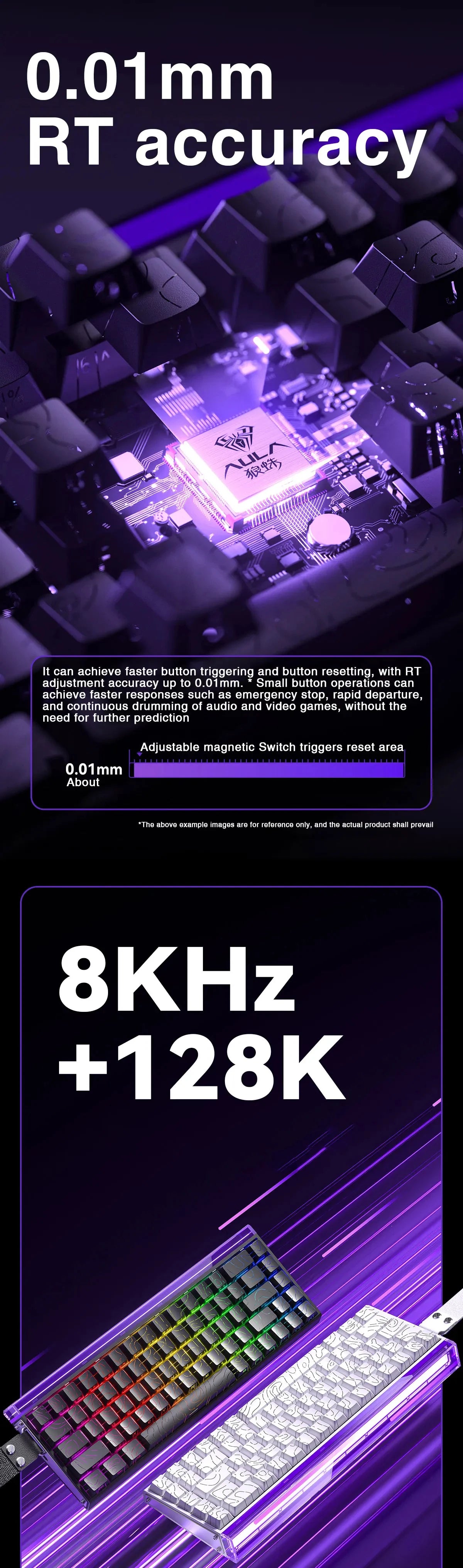 AULA HERO 68 HE Hall Effect Gaming Keyboard 65% Wired RGB Hot Swappable 8K Polling 0.01mm Magnetic Switch for PC Gamers