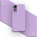 Basic Phone Case for Xiaomi Redmi Note 11 Global Market 4G 6.43" Soft Liquid Silicone Square Classic Lens Protection Back Covers